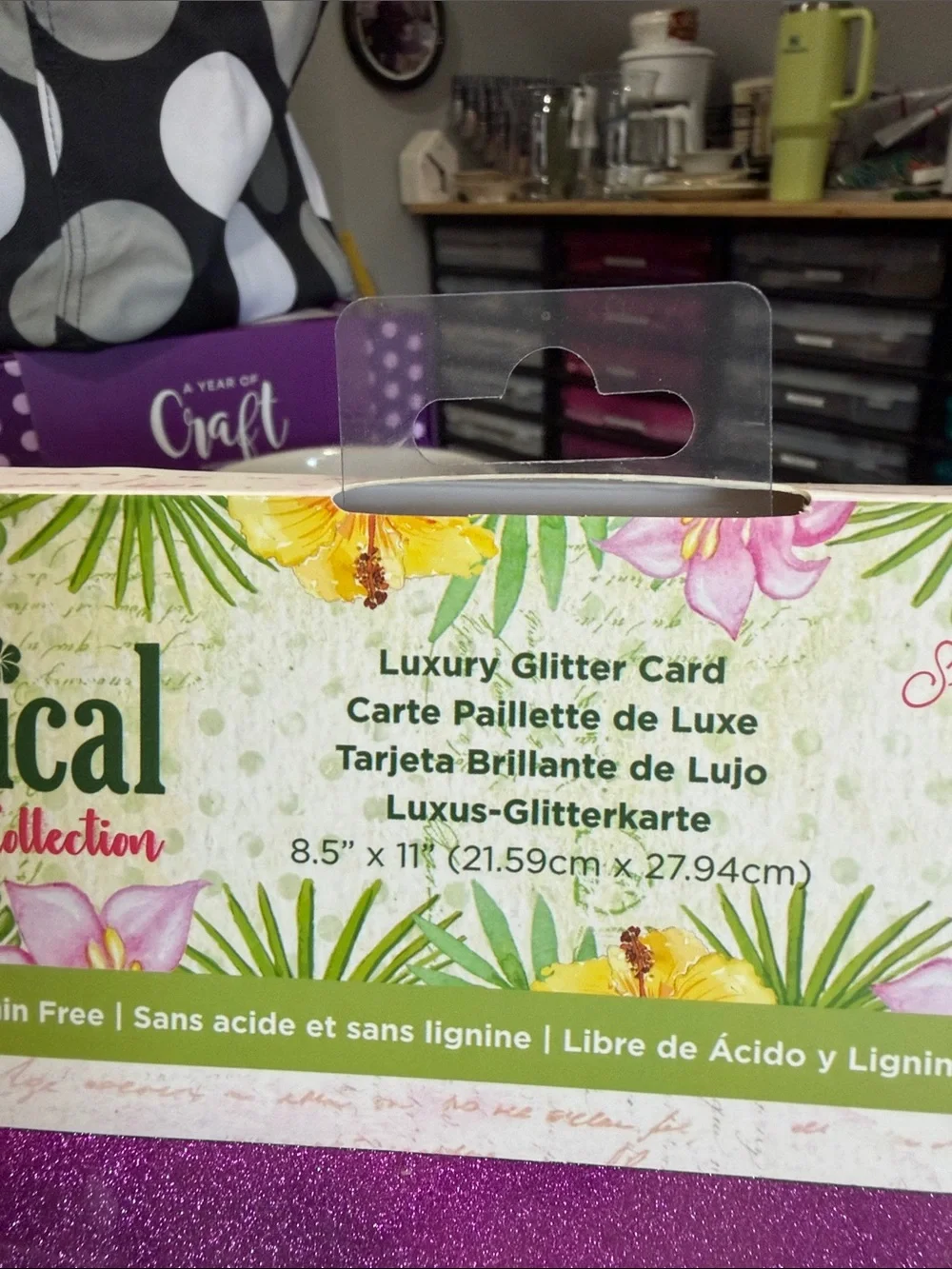 Crafters Companion The Tropical Collection Luxury Glitter Card